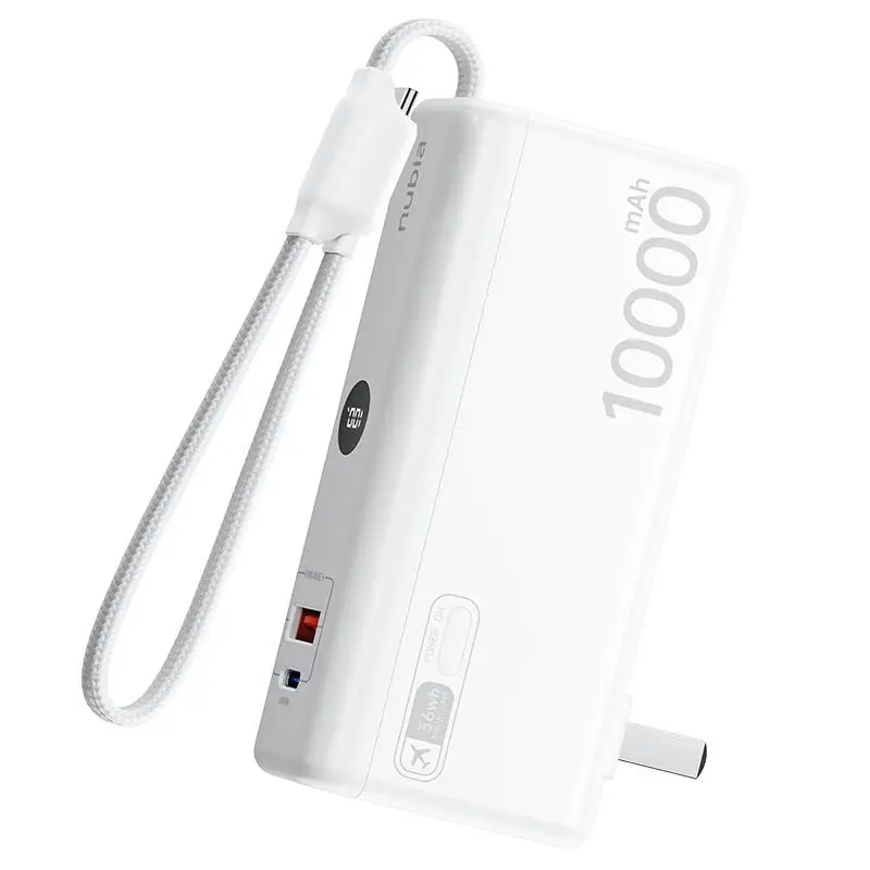 

3-in-1 candy mobile power bank, 10,000 mAh self-contained cable 30W fast charging and high value.