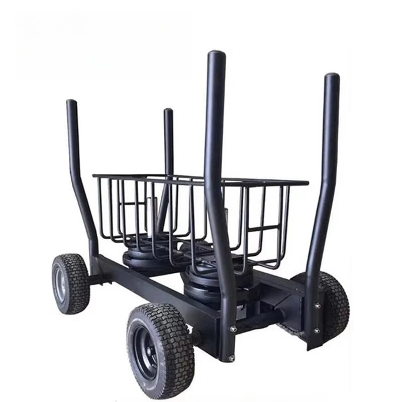 Wholesale High Quality Steel Commercial Power Training Workout 3/4 Wheels Pull and Push Tank Sled with Basket Black