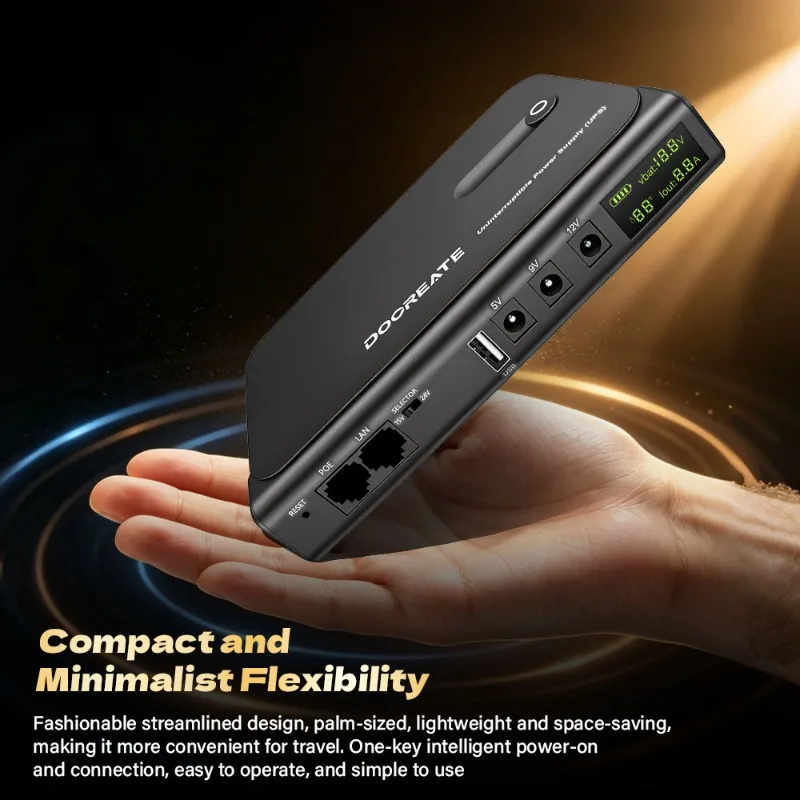 36W DC UPS Backup Power Supply For Router Cellphone Modem 5V/9V/12V/24V Output NO Battery EU/US Plug Uninterrupted Switching