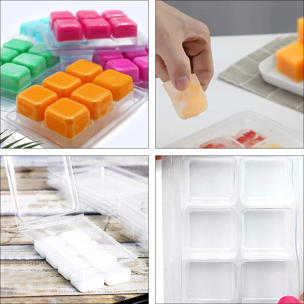 

50 Pcs Boxes Clear Containers for Wax Melt Clamshells Tray Soap Cube Mold Cube Mold Durable Packaging