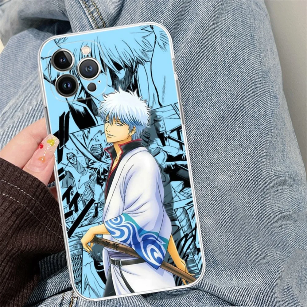 GINTAMA amine Phone Case Silicone Soft for iphone 15 14 13 12 11 Pro Mini XS MAX 8 7 6 Plus X XS XR Cover