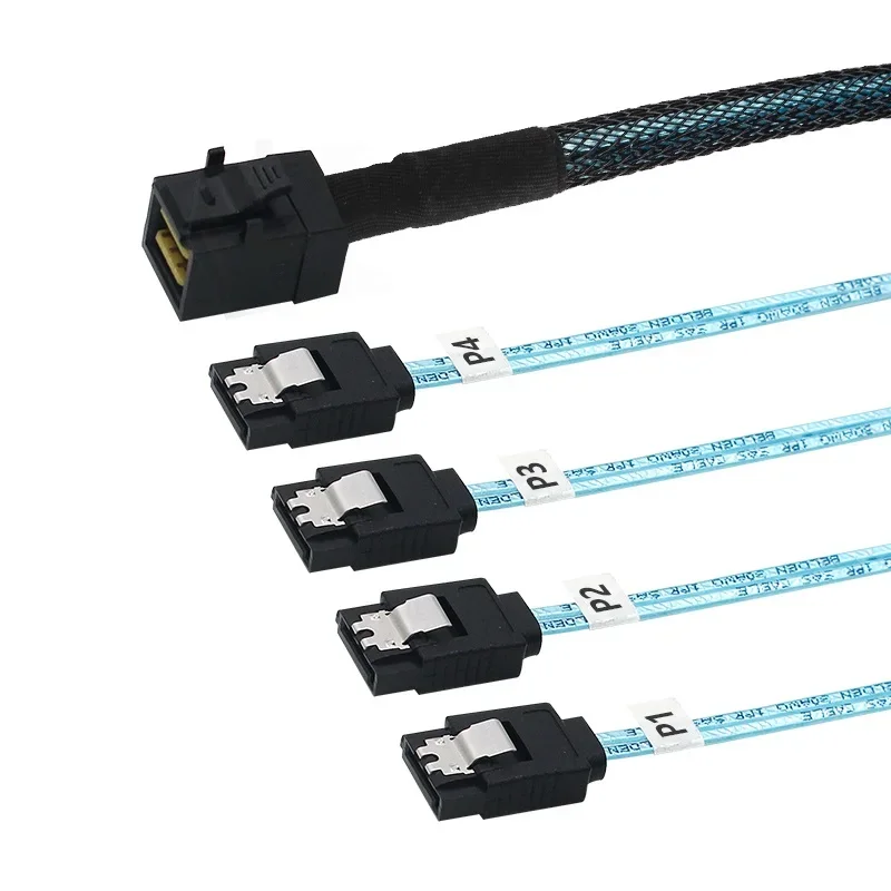 

New 12Gb/S MINI SAS Cable SFF-8643 To 4SATA One To Four Array Card With a Length of 1 M Data Cable