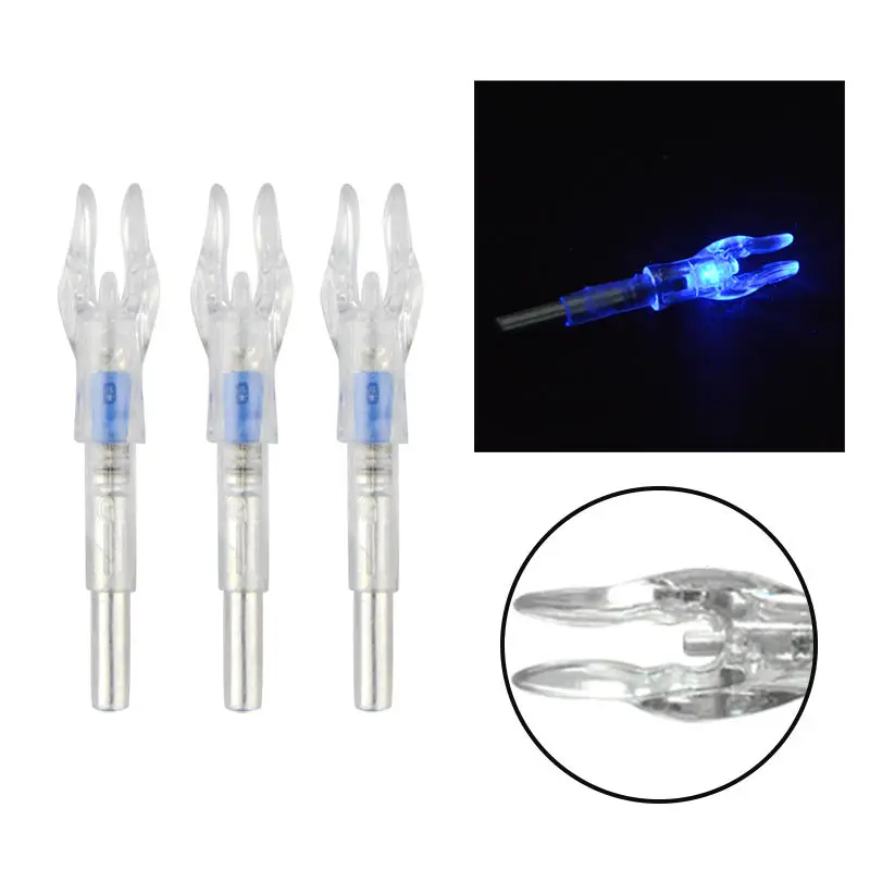 3pcs ID 4.2 mm Arrow Shaft Bow Archery Hunting LED Nock Lighted Luminous arrow Tail