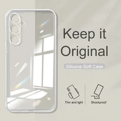 Crystal Clear Silicone Soft Case For Samsung Galaxy S24 S23 S21 FE S22 Plus A14 A34 A54 Ultra Thin Transparent Shell Cover TPU