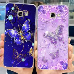For Samsung Galaxy A5 (2017)  Back Cover Women Fashion Case Clear Silicon Soft Coque For Samsung A520F Capa Flower Butterfly