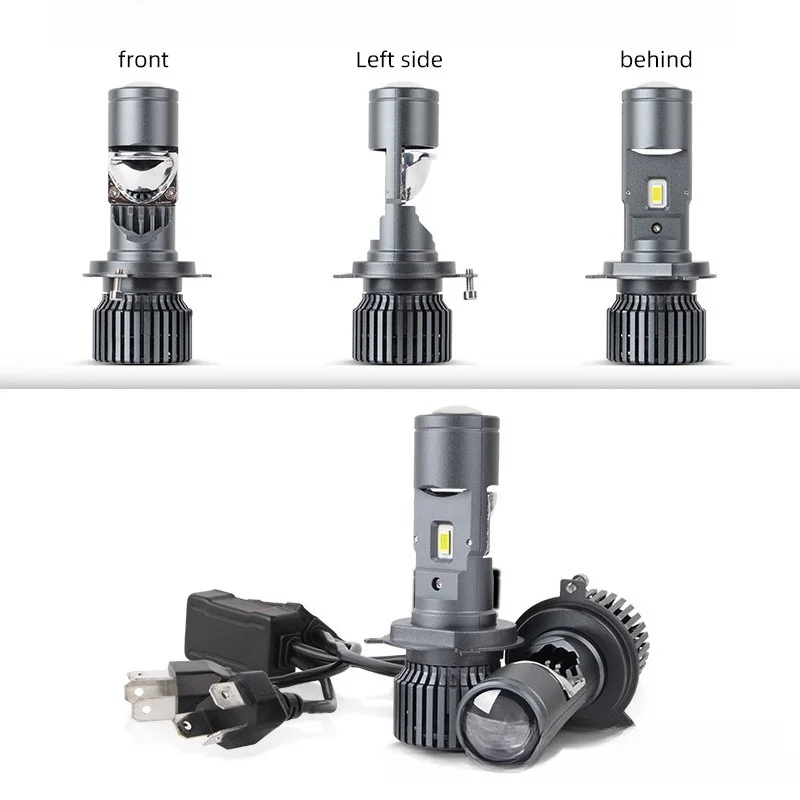 GT4 Bi-LED Projector Headlights H4 LED High Low Beam Fish Eye Lens Laser Super Bright White Light Car Motorcycle Retrofit Bulbs view 6