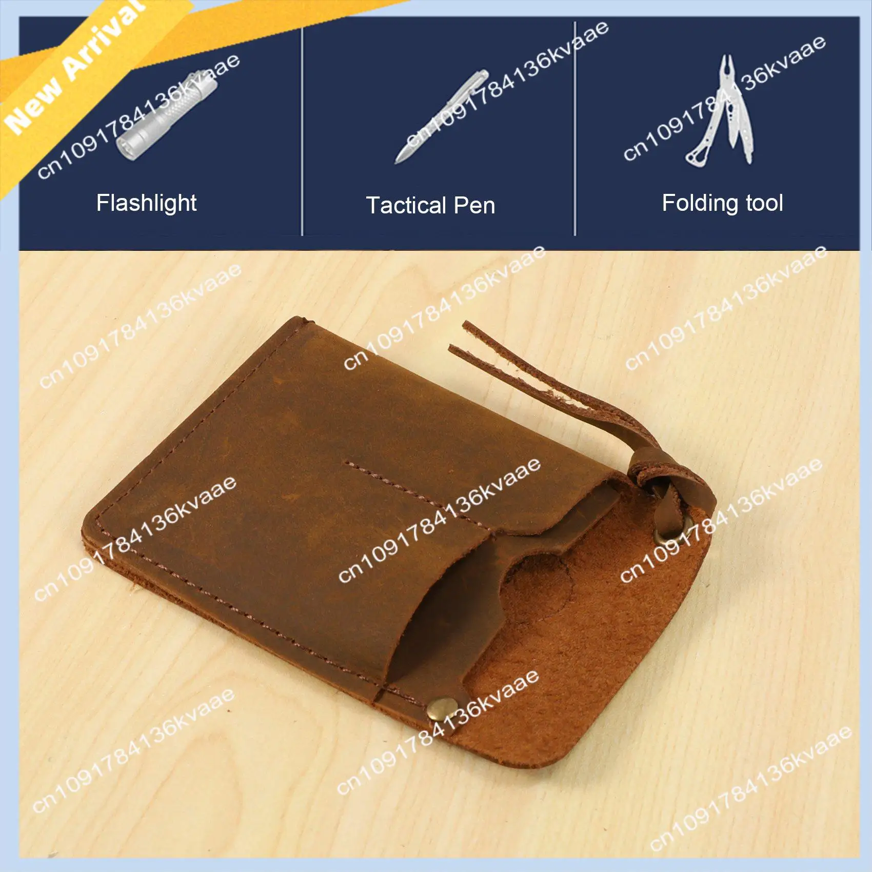 M01K Handmade EDC Organizer Leather Sheath/ Organizer Slip Pouch Case For Flashlight/Multi-Tool/Knife/Pen