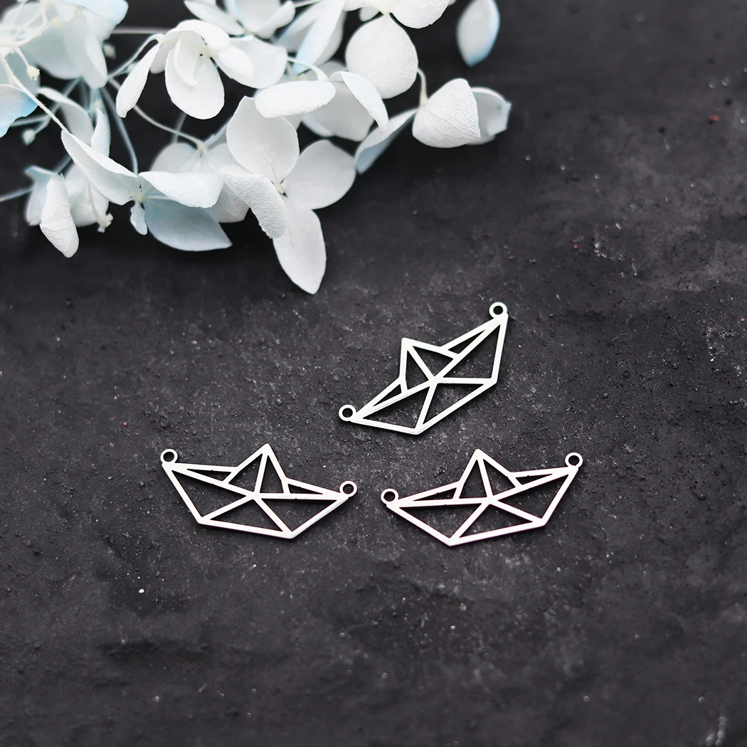 3pcs Trendy Charms Paper Boat Ship Pendants For Jewelry Making Earrings Bracelets Necklaces DIY Handmade Crafts Accessories