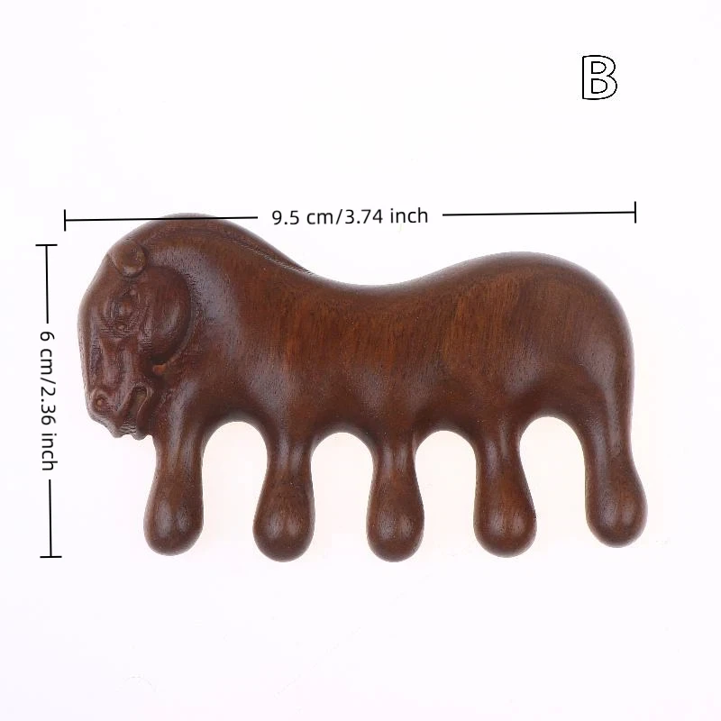 Sandalwood Horse Meridian Massage Comb Hair Comb Scalp Relax Acupoint Massager Portable Wooden Handle Comb Anti-static Styling