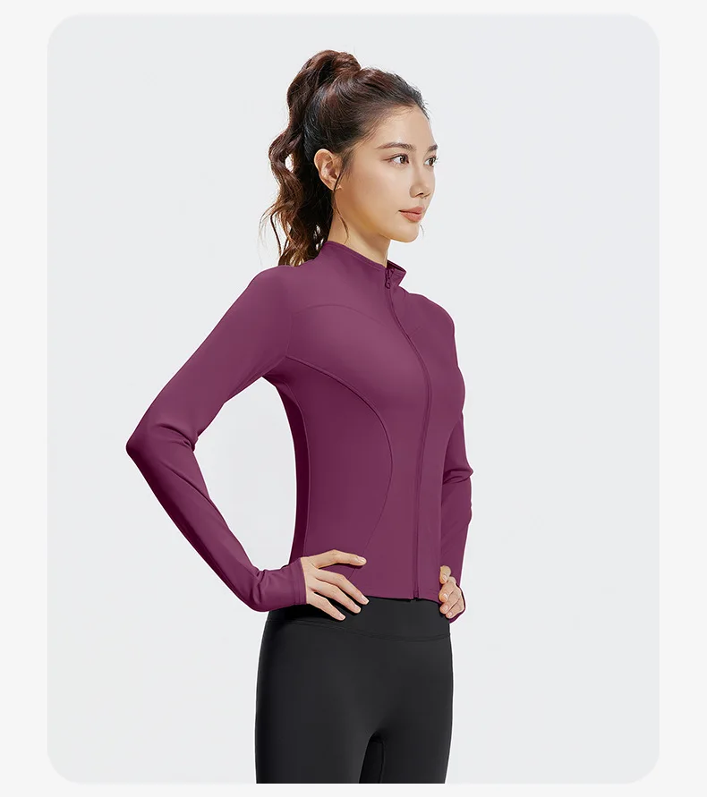 2026 Frühling Sommer Neue Yoga-Kleidung Windbreaker Damen Laufjacke Langarm Sweatshirt Sportjacken Damen Workout-Tops Activewear – Detail 15