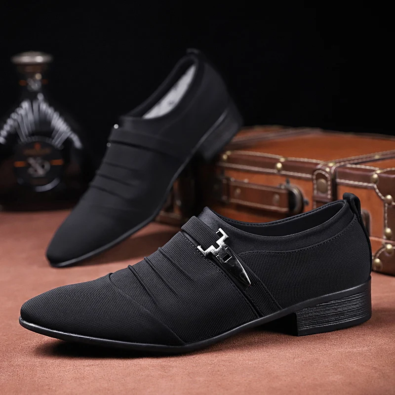 Men\'s Spring and Autumn Business Casual Dress Leather Shoes