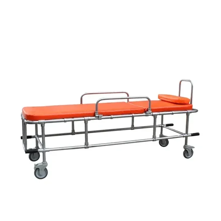 

Hospital Ambulance Stretcher Bed Trolley Compatible Medical Furniture Non-magnetic Stretcher Bed For MRI Room