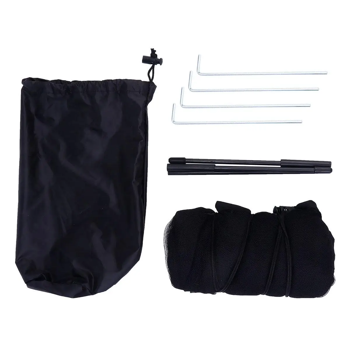 

5Pcs Anti Mosquito Net Durable Lightweight Camping Outdoor Triangle Tent Mesh Black Practical Insect Portable
