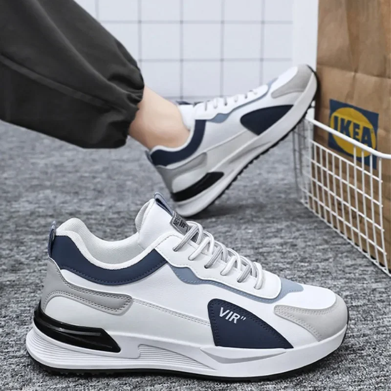 Baskets décontractées en cuir pour hommes, chaussures plates respirantes et confortables, chaussures de tennis de luxe pour hommes, haute qualité, mode