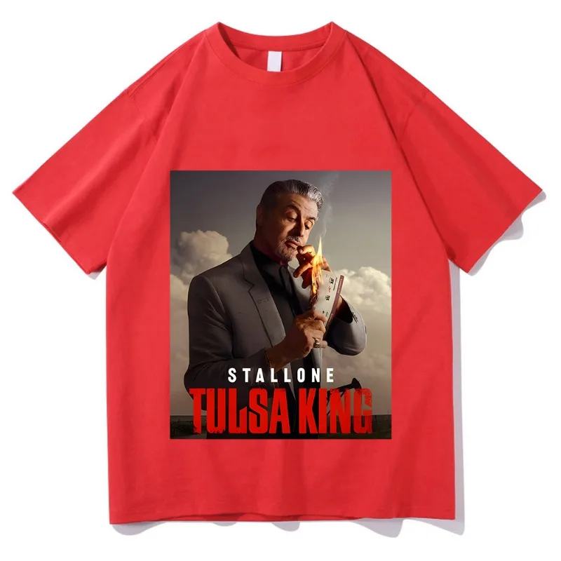 تولسا كينغ تي شيرت الجرافيك الطباعة خمر عالية الجودة تي شيرت قصير الأكمام القطن موضة التي شيرت Camisetas س الرقبة الملابس