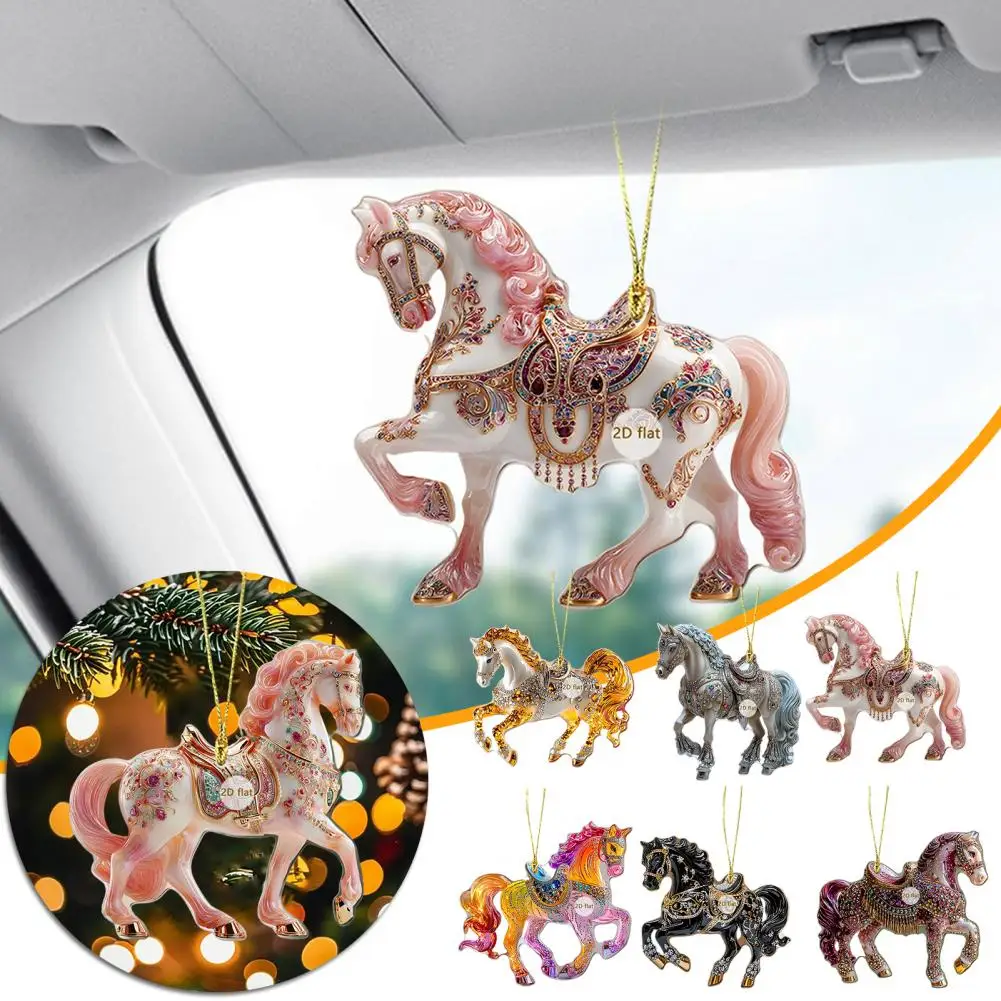 

Horse Christmas Ornament Inspirational Horse Decoration Equestrian-themed Acrylic Christmas Ornaments for Horse for Enthusiasts