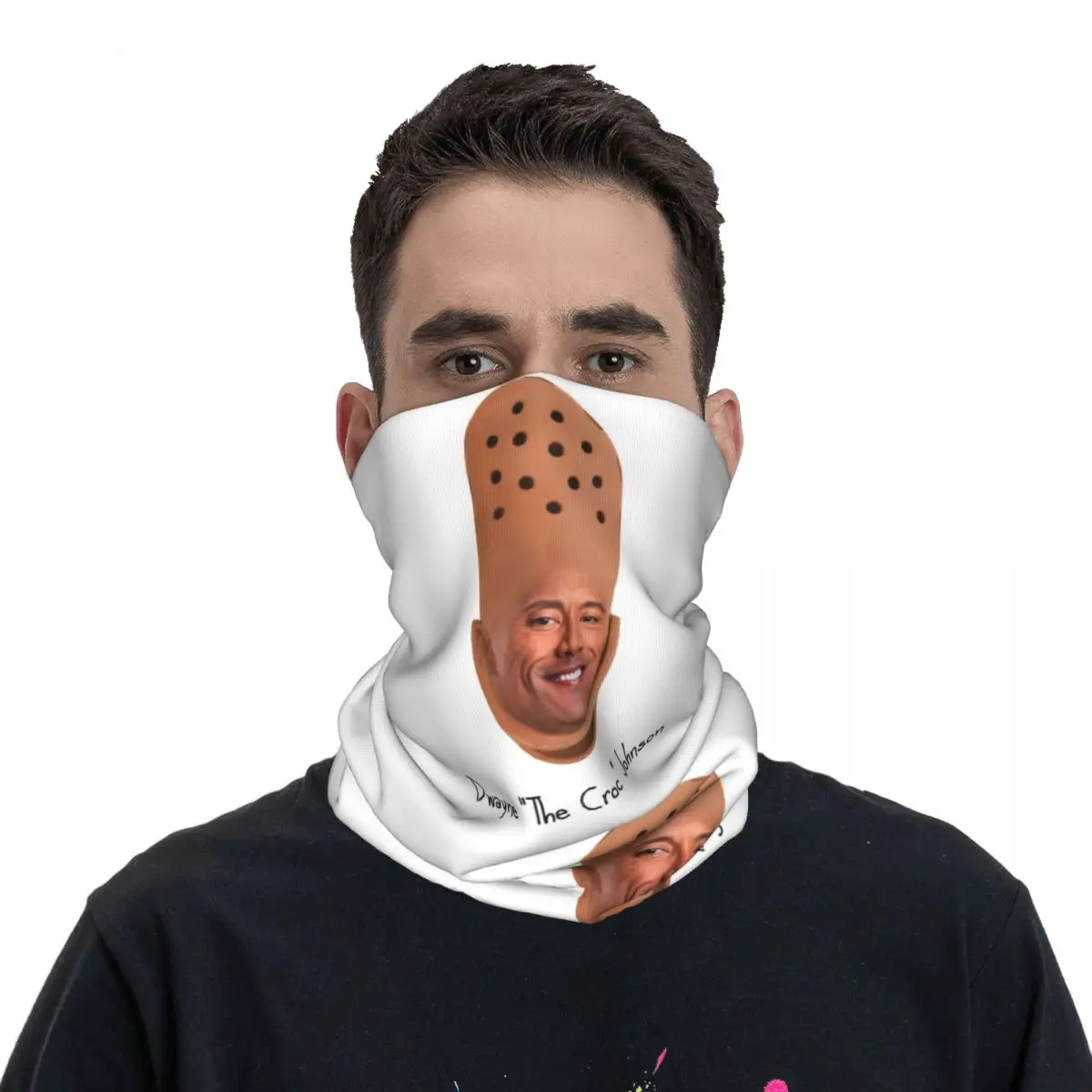 カスタム ドウェイン・ザ・クロック・ジョンソン ネックゲイター 男女兼用 防風 冬用 バンダナ スカーフ ハイキング用