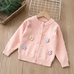 Girls Sweaters Autumn Winter 1 2 3 4 5 Years Old Children Woolen Cardigan Sweaters For Baby Clothes Kids Jacket Outerwear Top