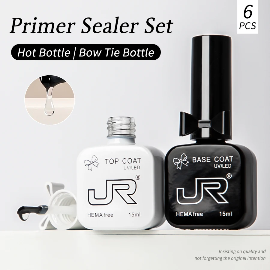 JR vernis gel couche de finition et couche de base ensemble vernis à ongles gel Soak Off UV/LED cadeau pour femmes filles