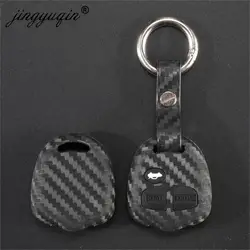 jingyuqin for Mitsubishi Outlander Colt Lancer Grandis Pajero Braid Keychain Car Carbon Silicone Key Case Cover Protect