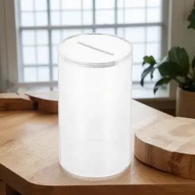 

Clear Bank Transparent For Cash Coins Bartender Tip Acrylic Savings Restaurant Storage Kids Money Box Reusable Change Counter