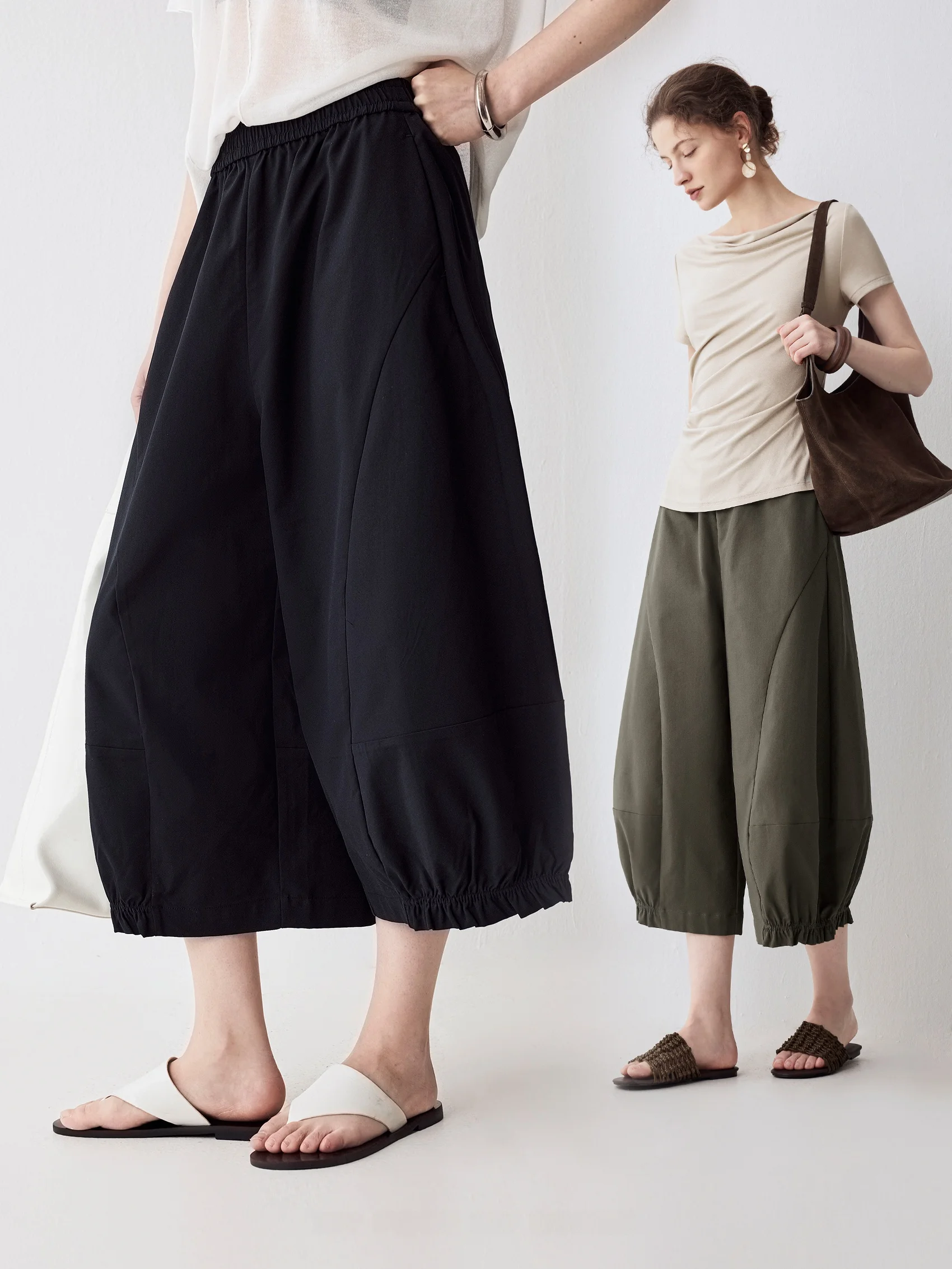 

Artistic Bouquet Wide Leg Seven-Foot Casual Pants Women's Loose Fit Slimming Lantern Pants Casual Straight Leg Trousers