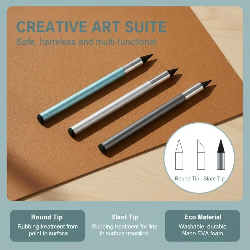 Art  Sponge Pen 1/3 Pcs Reusable Washable for Oil Painting Sketch Illustration Work