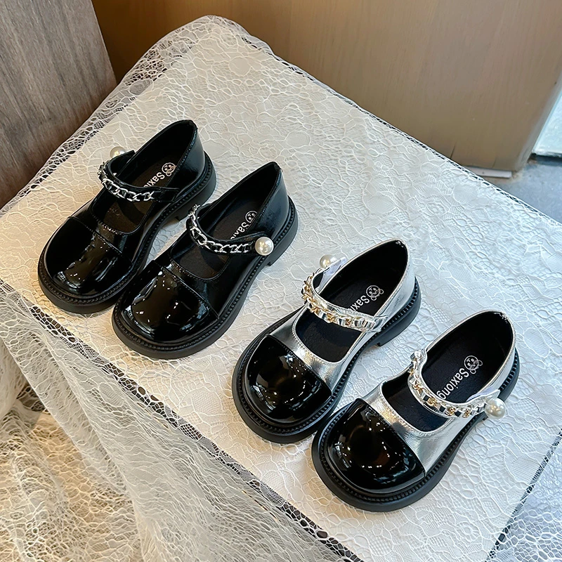 

Kids Mary Janes Round Toes Versatile Girls Princess Leather Shoes Elegant Korean Style 2025 Autumn New Children Flat Shoes Soft