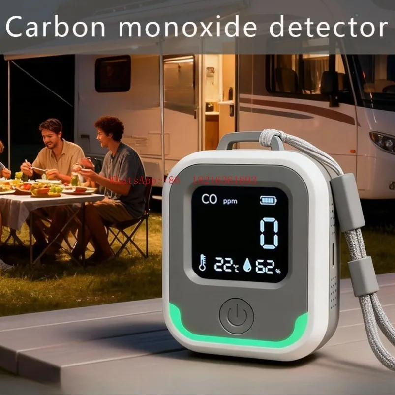 3 in 1 carbon monoxide detector portable outdoor camping RV temperature and humidity alarm