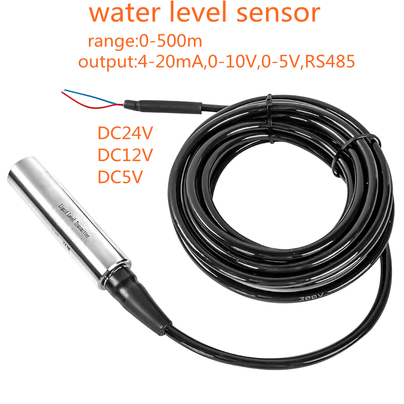 

IP68 Submersible water level Sensor 2m 3m 5m range 4-20mA 0-10v output liquid pressure Transmitter