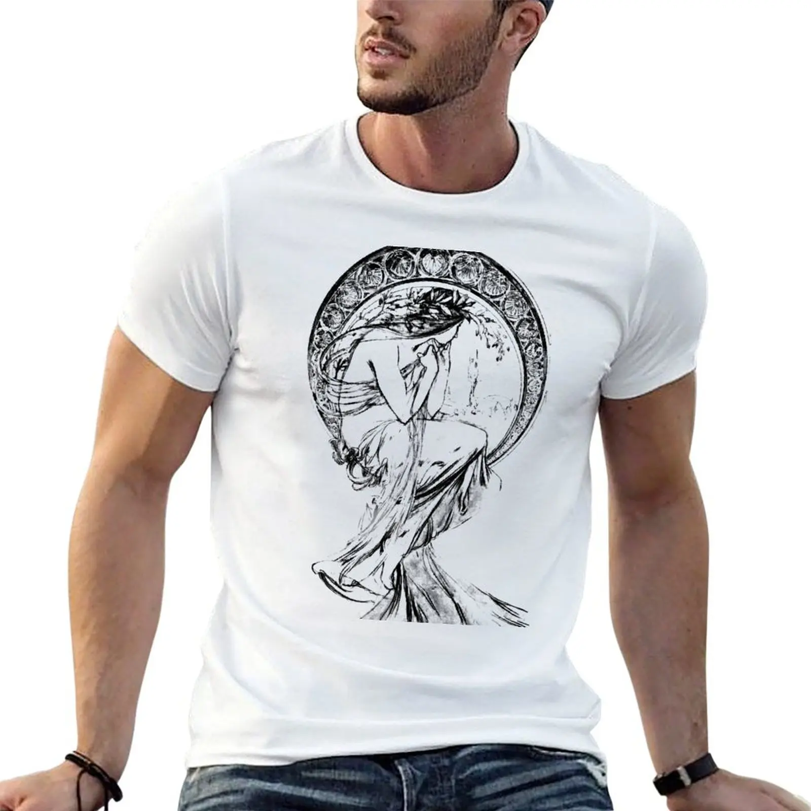 

Study for Poetry, Alfons Mucha T-Shirt t shirt man casual mens graphic t shirts anime t shirts oversize T-shirt