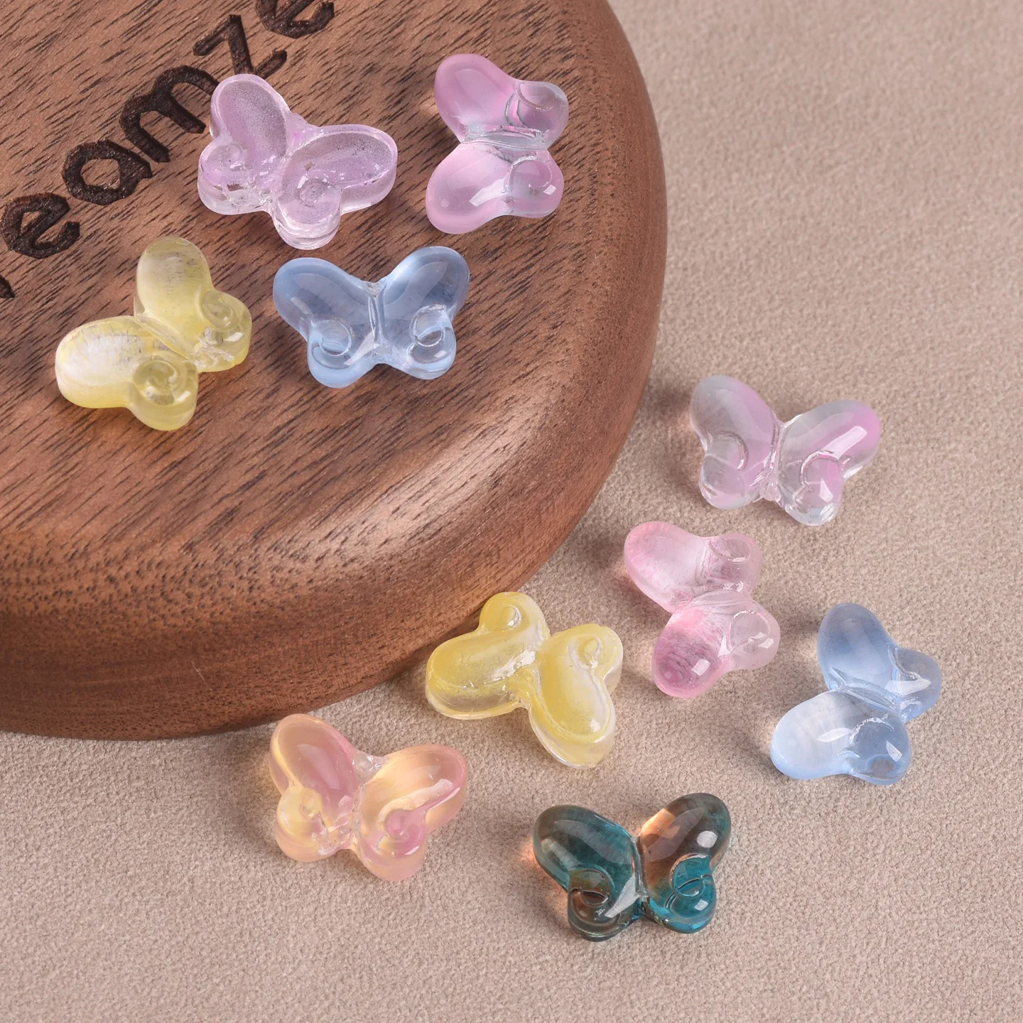 10pcs 10x14mm Butterfly Shape Lampwork Glass Loose Crafts Beads For Jewelry Making DIY Findings