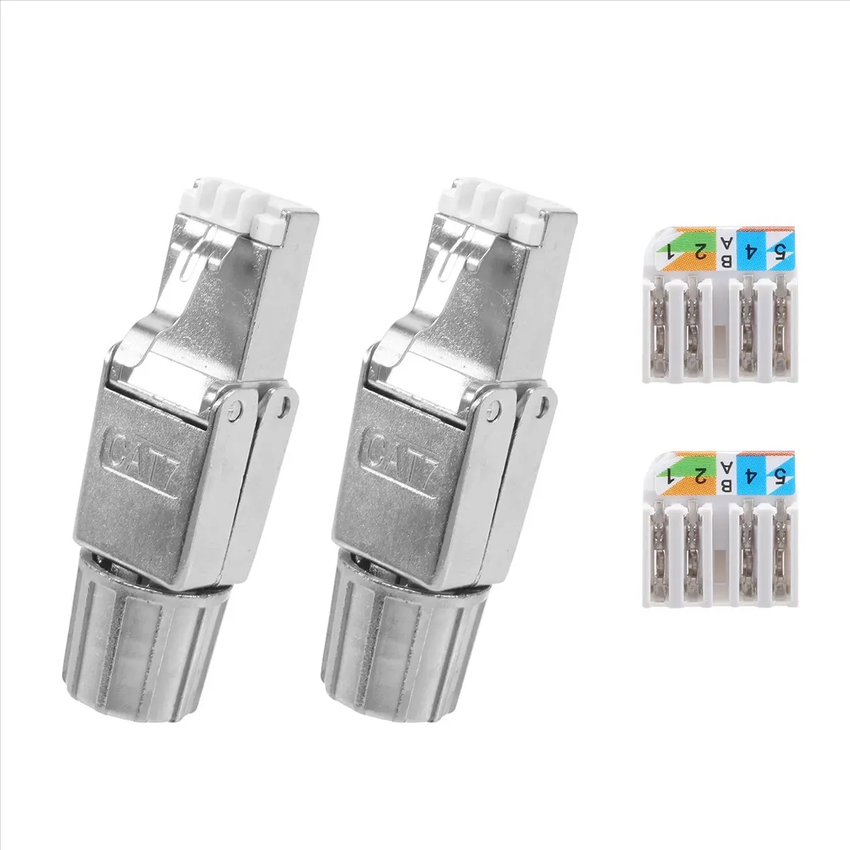 【Socket】 2 Pcs for RJ45 CAT7 Connectors Tool Free Shielded Toolless Modular Network Plug for Installation Cable