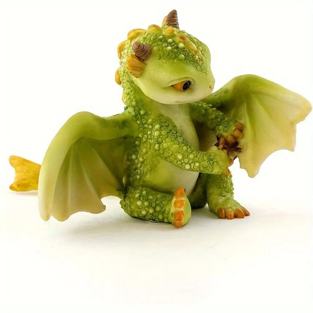 الحرف اليدوية البسيطة لطيف التنين زخرفة تمثال تحصيل التنين تمثال راتنج مقاوم للماء عرض نماذج الديناصورات