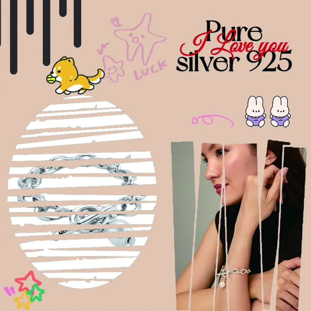 

Spanish niche metal style combined with pearl sterling silver bracelet S925 women's bracelet no50 birthday gift for wife