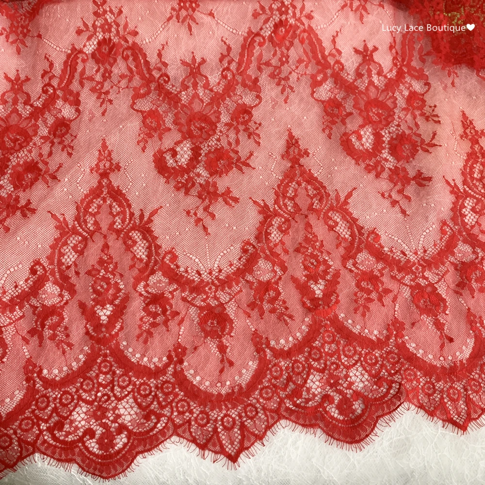 42 Colors 1.5x3M=1 Piece Eyelash Chantilly Lace Fabric for Dresses Quality Good!