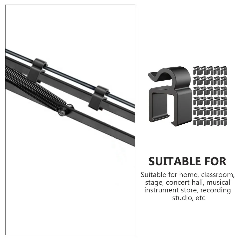 

40Pcs Plastic Mic Cable Clips Strong Durable Holder Universal Cable Clamp for Mic Stands Recording Microphone Clip