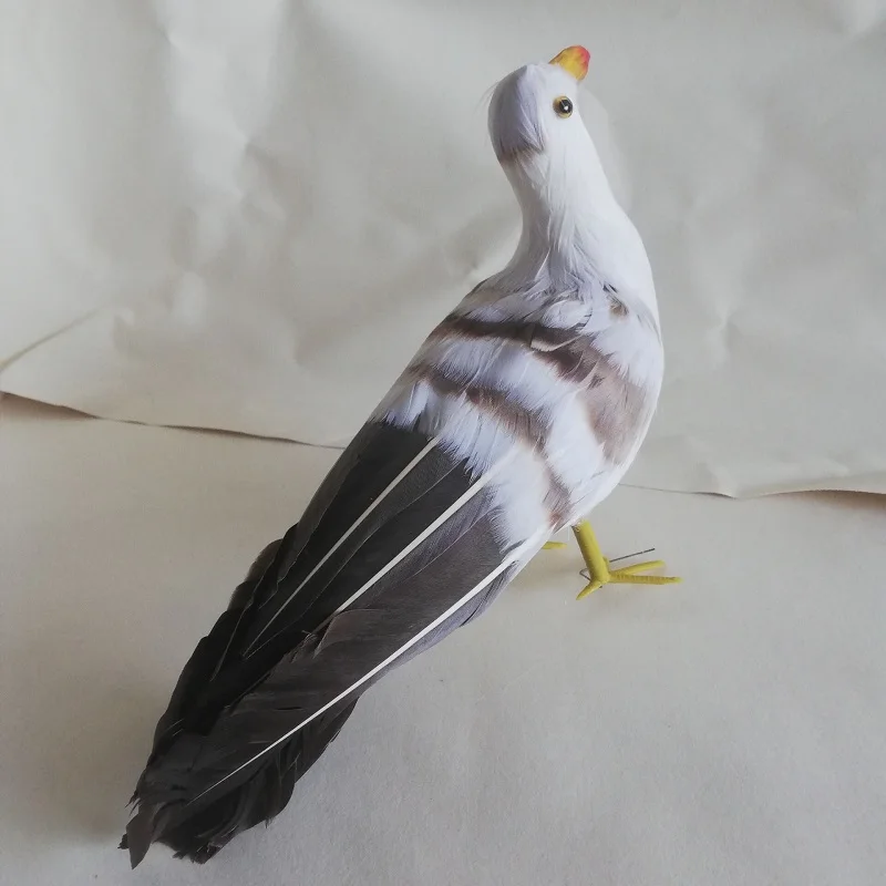 About 27cm Feathers Seagull Sea Bird Model Polyethylene& Feathers Seagull Bird Prop Home Decoration Toy Xmas Gift B2015