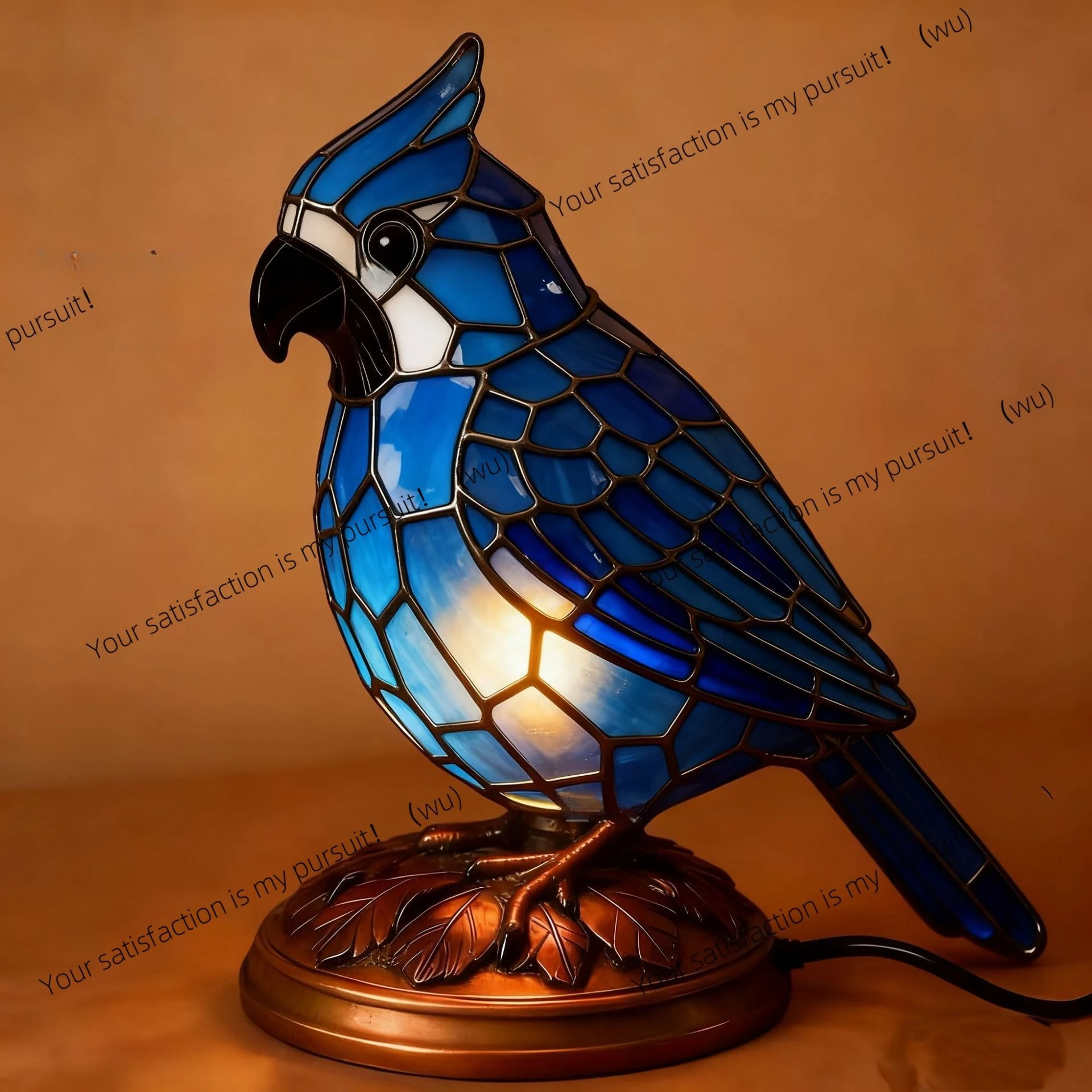 European night light Tiffany various styles of lamps and lanterns Lighting study creative parrot bird small table lamp