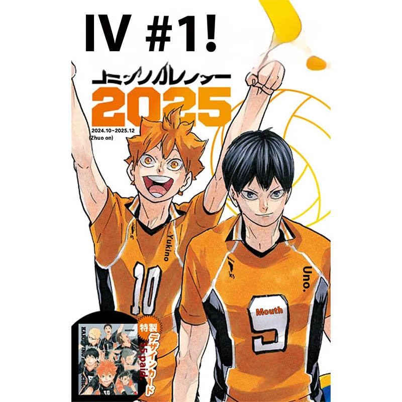 Volleyball Youth Manga Calendar 2025 With 15 Specially Designed Cards 2025 Kogan Chunichi Shosha Japanese Original Edition