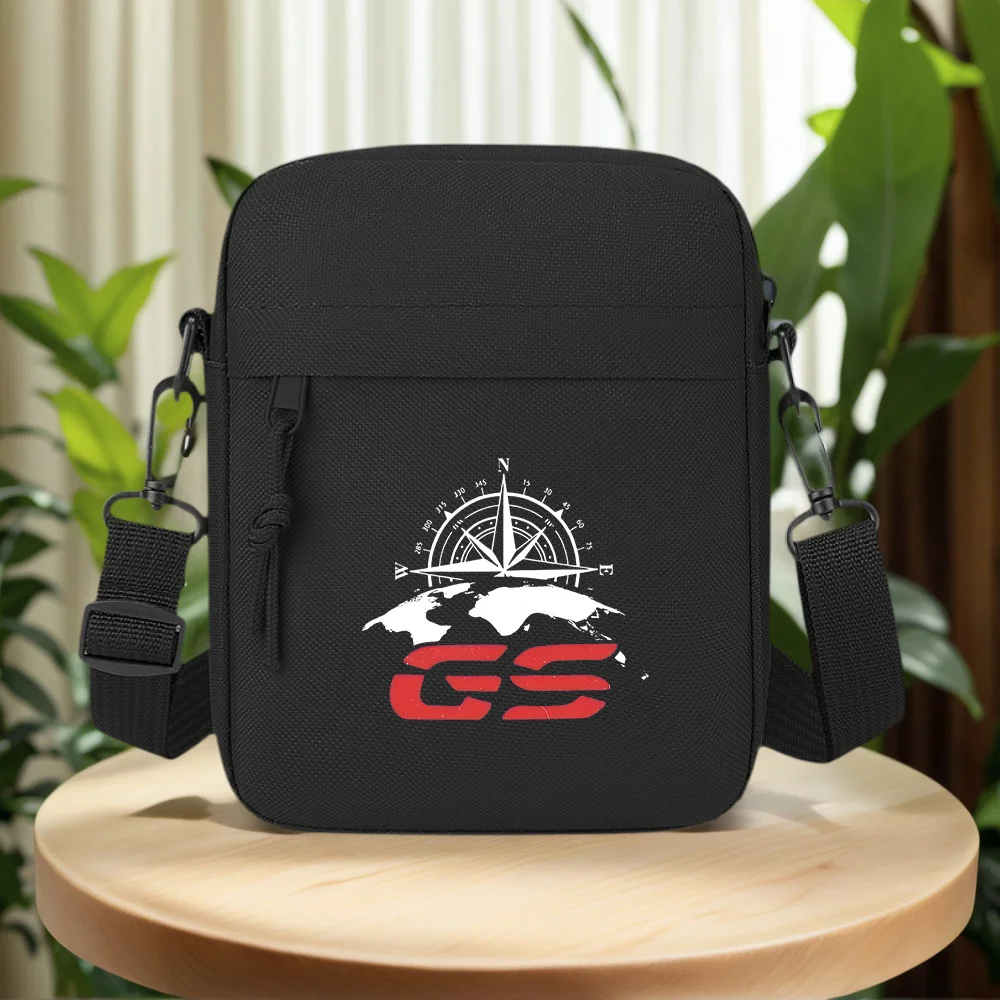 Compass world map and red  Men Crossbody Bag Single Shoulder Women Cartoon Anime Film Printing Design Unisex