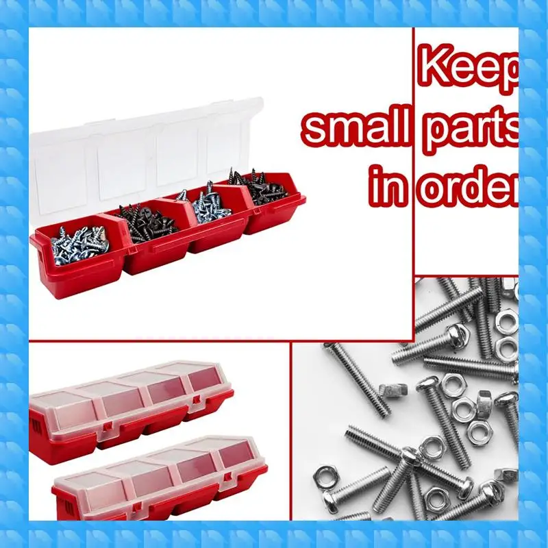 

ETRT 6Pcs Screw Organizers Storage Bins With Lids, Plastic Stackable Hardware Organizer Box For Garage Nails Tool Organizing