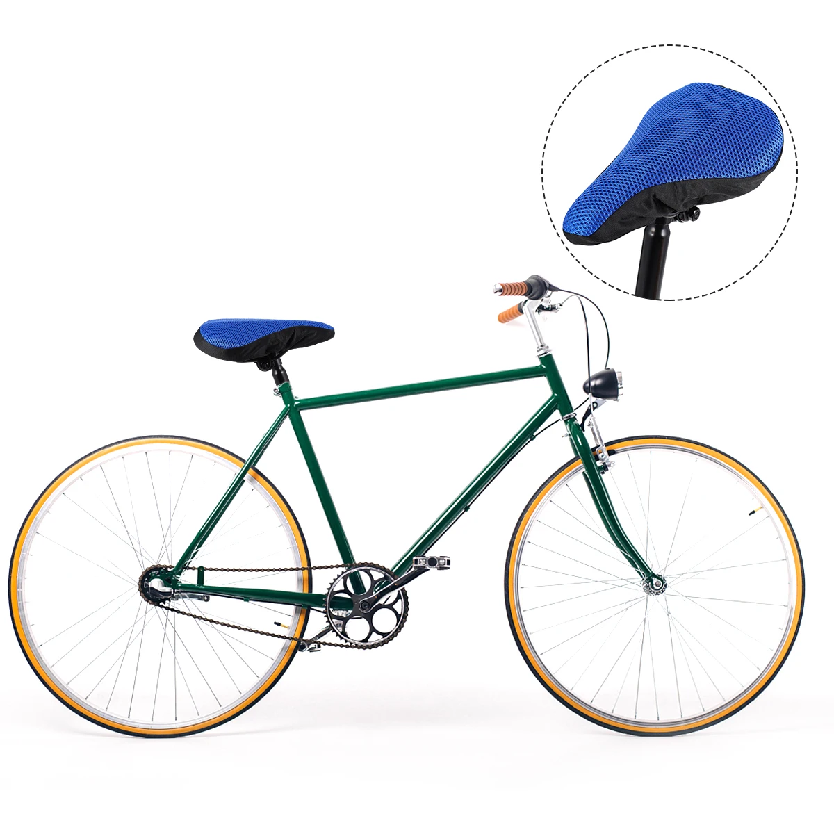 

Bike Saddle Cover Durable Breathable Mesh Sponge Elastic Edges Stay Place Lightweight Protect Seat Scratch Dirt Fits Most