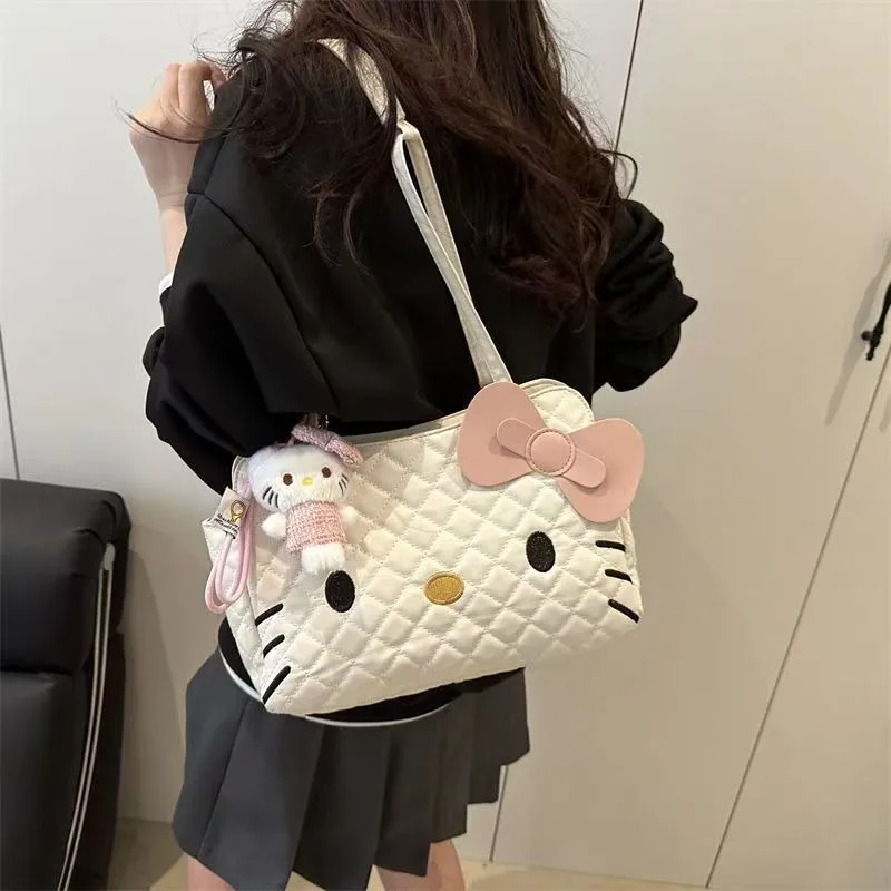

Hello Kitty Anime Kawaii Sanrio Fashion Girls Bag 2025 New Cute Cartoon Large Capacity Casual Backpack Lovely Gifts Toys