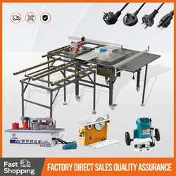 New Precision Sliding Table Saw Woodworking Workbench Multi-function Folding Saw Table Dust-free Cutting Saw Dedicated