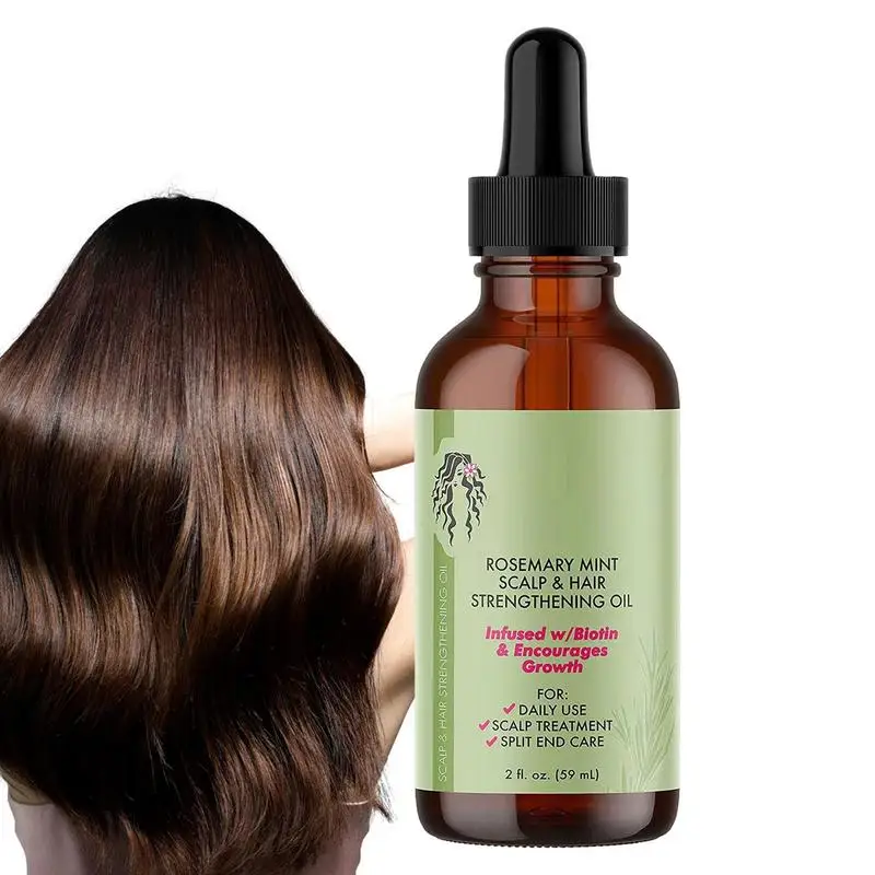 Aceite de Romero para el crecimiento del cabello para hombres y mujeres, productos para el crecimiento del cabello, engrosador, jengibre saludable, tratamientos para el cuero cabelludo, cuidado del cabello, 59ml