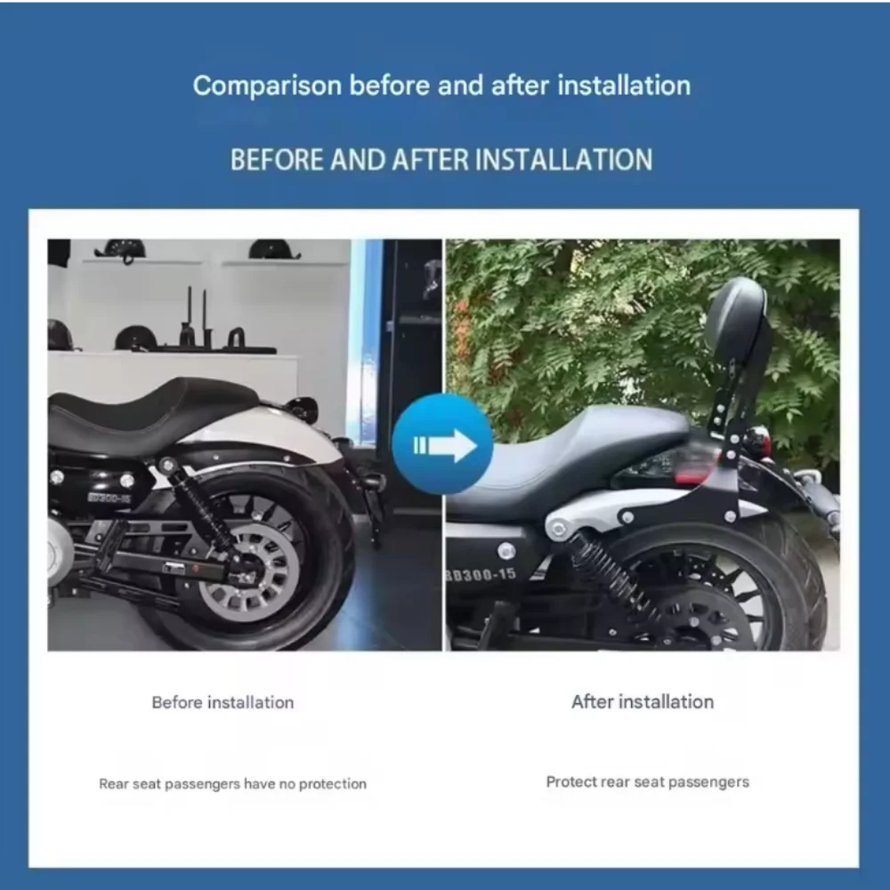 Benda Chinchilla 300 Rock 300 Backrest Modification Part for BD Motorcycles - Adjustable Height and Low Position Rock 300