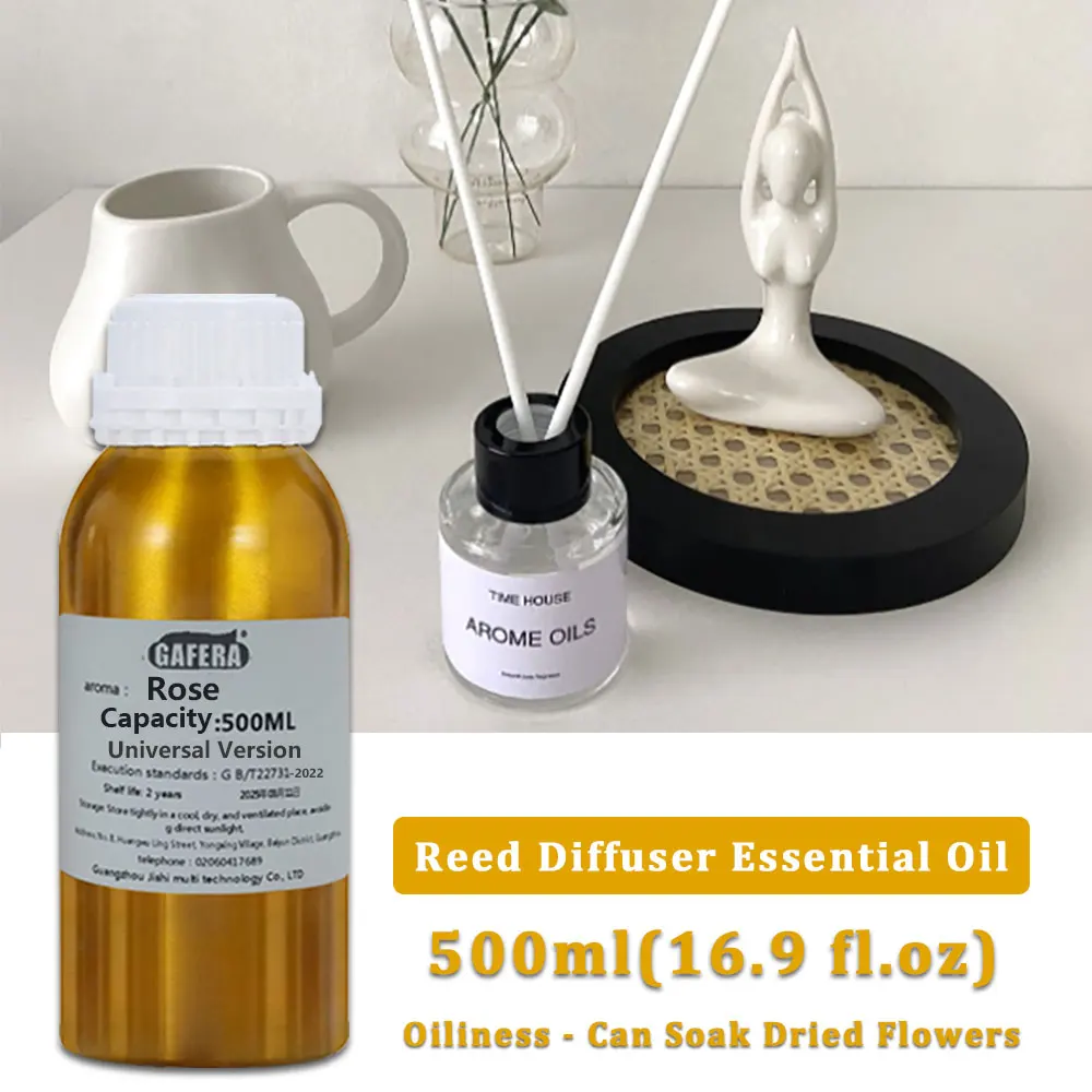 GAFERA 500ml(16.9 fl.oz) Rose/Cedar Essential Oil, Hotel Diffuser Replenish Aroma Oil For Reed Diffuser & Flameless Aromatherapy