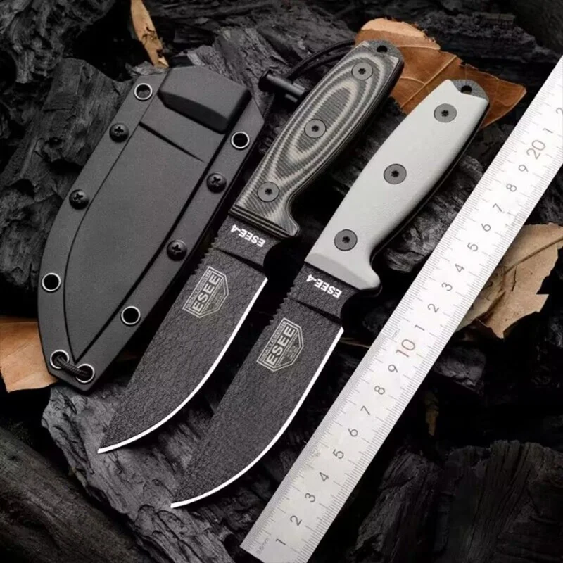 High carbon steel outdoor straight knife camping survival tactical fruit knife jungle camping multifunctional por