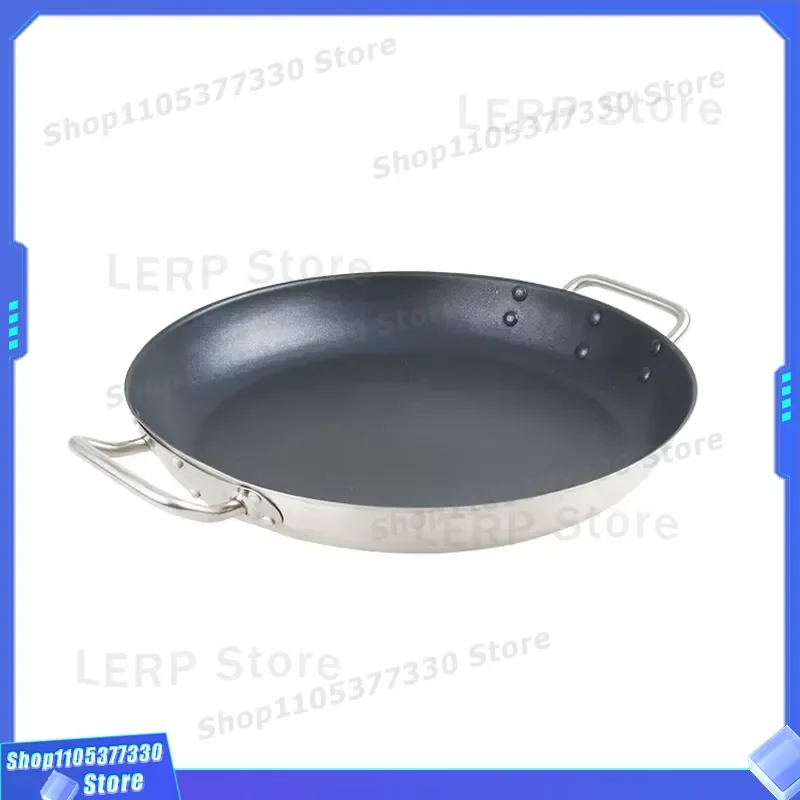 Durable Stainless Steel Frying Pan Non Stick Cookware with Ergonomic Handle for Kitchen Cooking Healthy Oil Free Sautéing Non